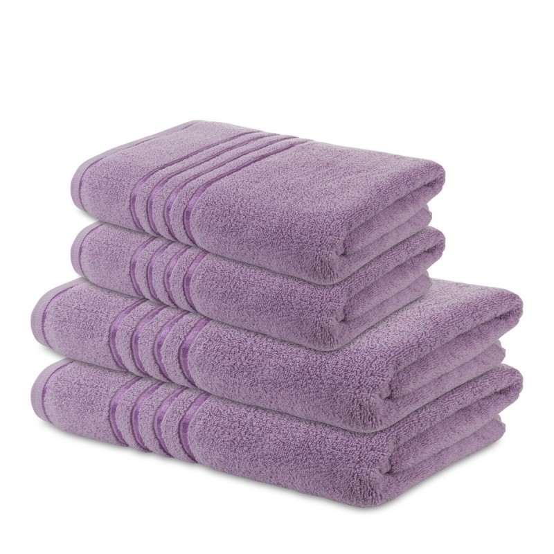 4-dijelni set ručnika Svilanit Quick Dry - ljubičasti 2 x 50 x 100 + 2 x 70 x 140 cm