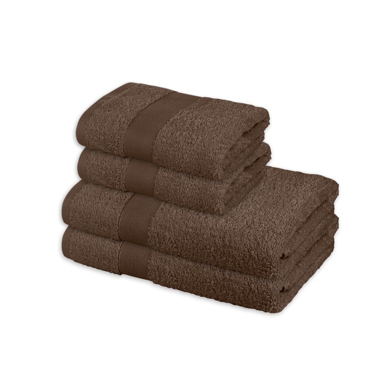 4-dijelni set ručnika Svilanit Bella - tamnosmeđi 2 x 50 x 100 + 2 x 70 x 140 cm