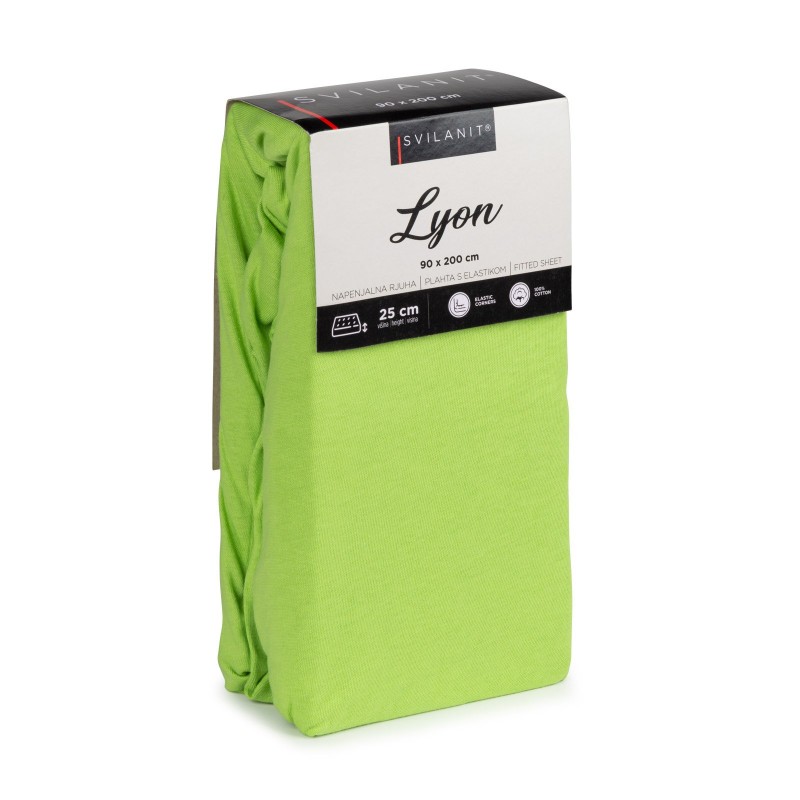 Pamučna plahta s gumicom Lyon - zelena