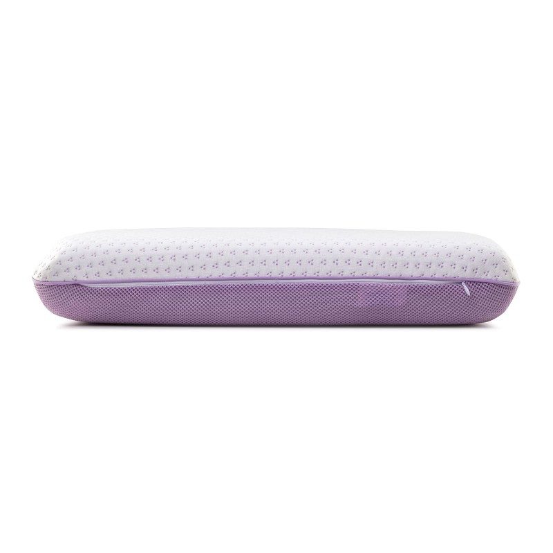 Klasični oblik jastuka Lavender Memory primjeren je za spavanje u svim položajima. Memorijska pjena kombinira prednosti i karakteristike klasičnih jastuka i jastuka od lateksa. Savršeno se prilagođava obliku tijela, podupire kralježnicu i rasterećuje tijelo tijekom spavanja. Navlaka jastuka može se skinuti i prati na 40 °C.