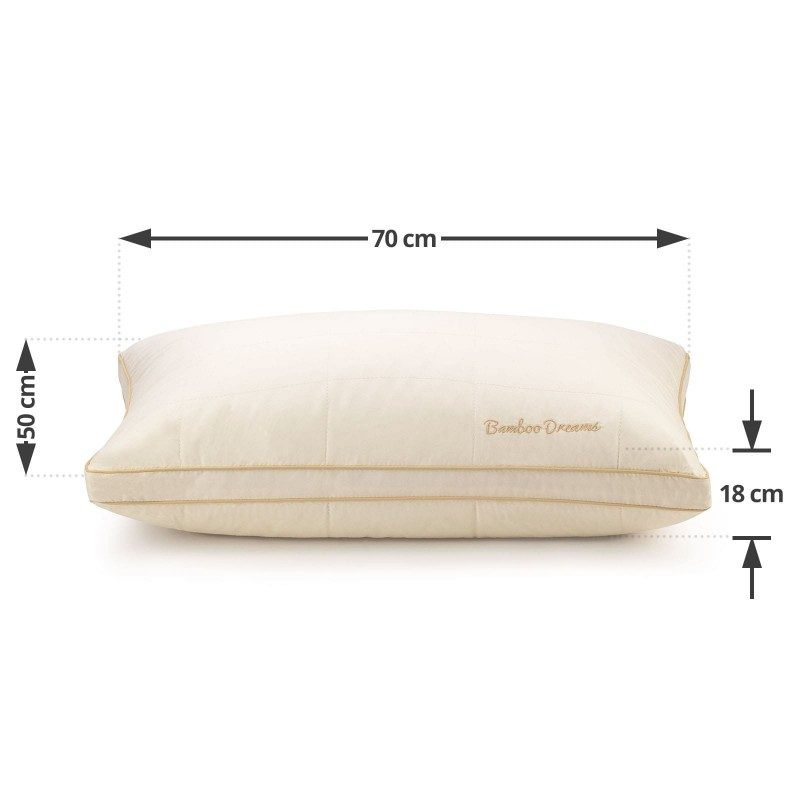 Klasičan oblik višeg  jastuka Andorra SuperSoft, zbog više verzije, prikladan je za sve one koji vole savijati jastuk dok spavaju, imaju šira ramena i najčešće spavaju na boku. Vaša koža će biti u kontaktu sa 100% nebijeljenim pamučnim i bambusovim vlaknima radi više svježine i higijenskog okruženja za spavanje. Jastuk je u cijelosti periv na 60°C.