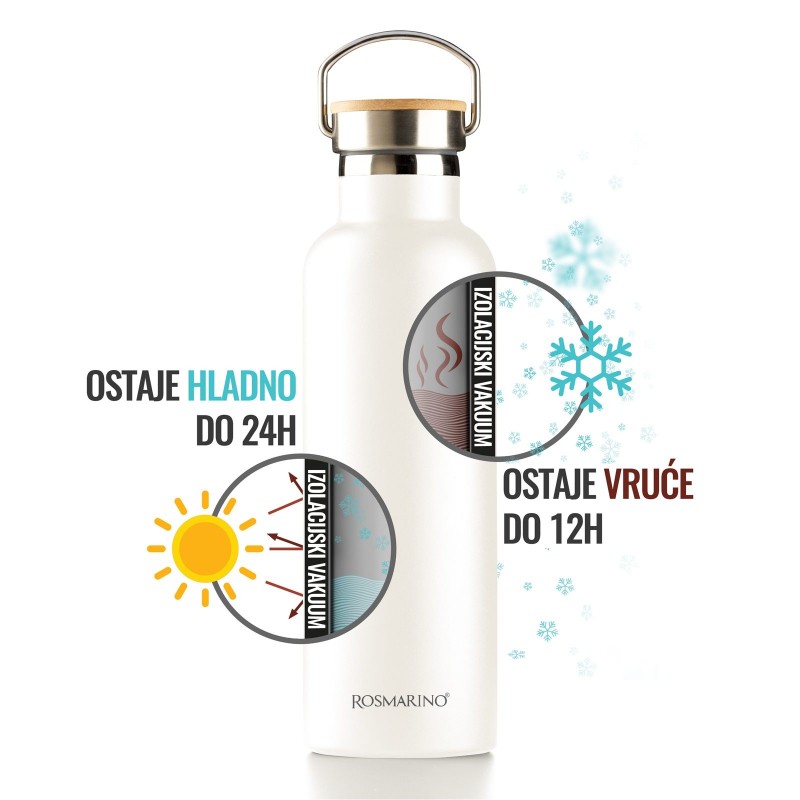 Vakuumska termosica Rosmarino – bijela, 750 ml