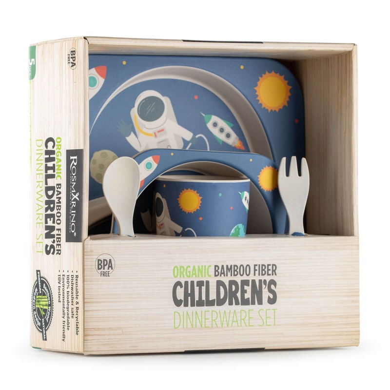 5-dijelni dječji set od drvenih vlakana Rosmarino Astronaut