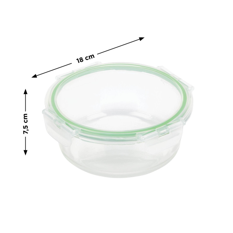 Okrugla staklena posuda za hranu s poklopcem Rosmarino Bake&Go - 950 ml
