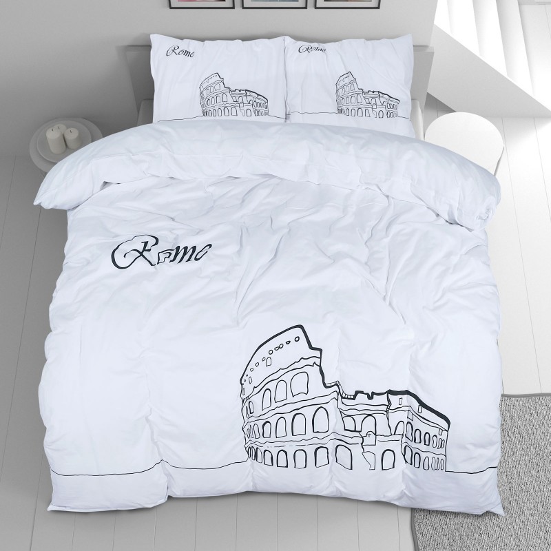 Vrijeme je za potpuno uživanje u modernim pamučnim posteljinama! Posteljina Day in Rome od renforce platna, mekane tkanine, jednostavne za održavanje. Neka vas oduševi moderan dizajn s printom za udoban i ugodan san. Posteljina je periva na 40 °C.