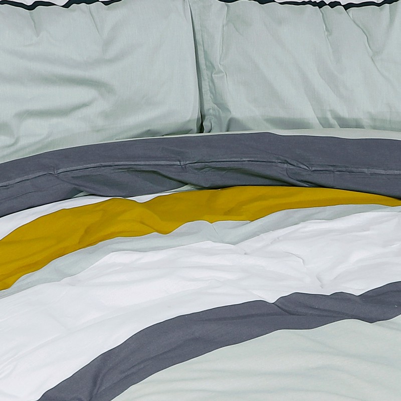  Pamučna posteljina Svilanit Grey Mustard 
