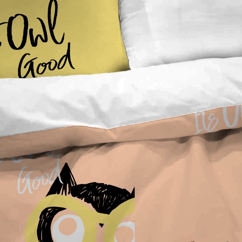 Dječja pamučna posteljina Svilanit Happy Owl - narančasta
