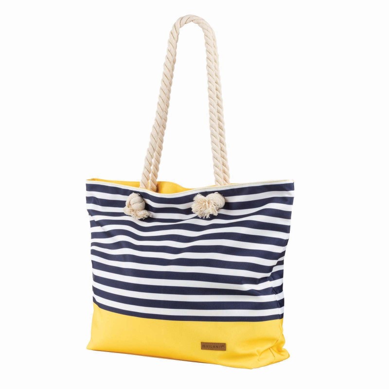 Velika torba za plažu Svilanit Stripes, žuto-plava