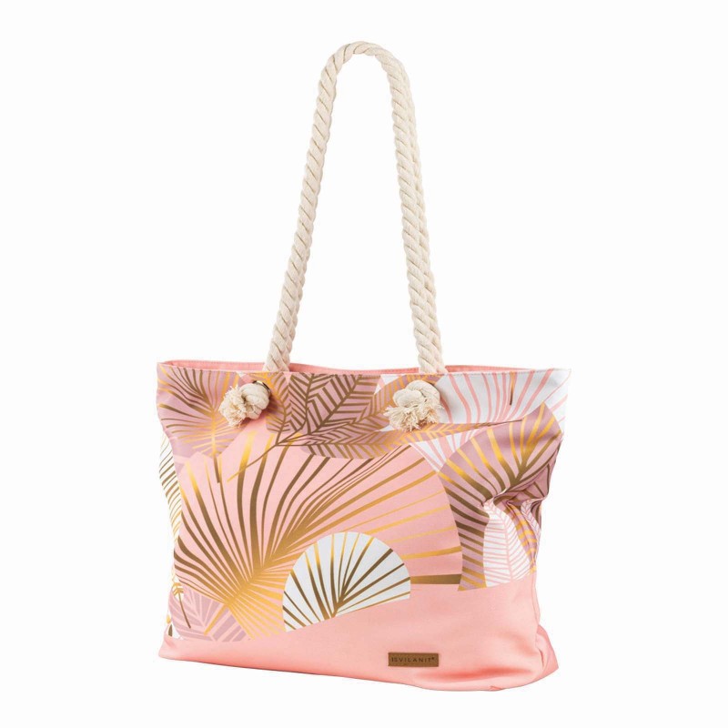 Velika torba za plažu Svilanit Tropic, ružičasta