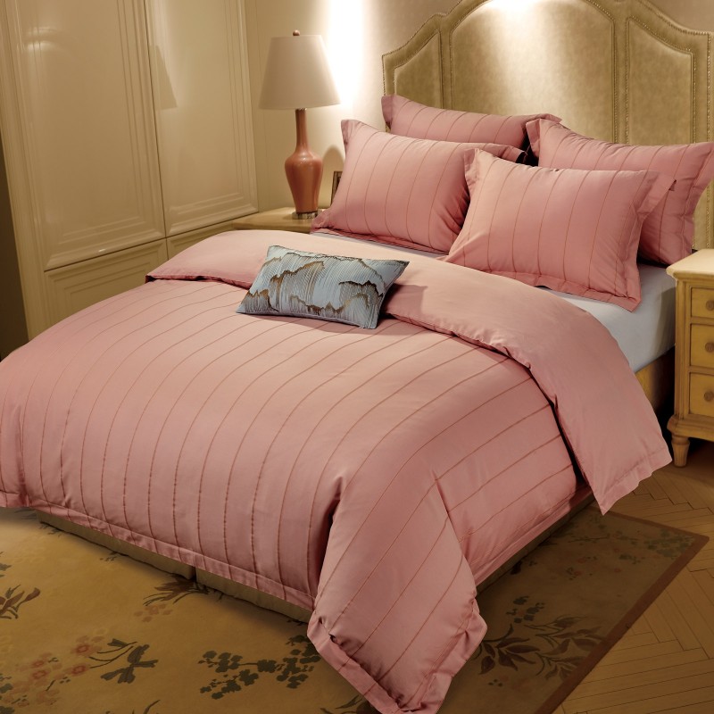 Pamučno satenski PREMIUM posteljni set Svilanit Francesco, roza