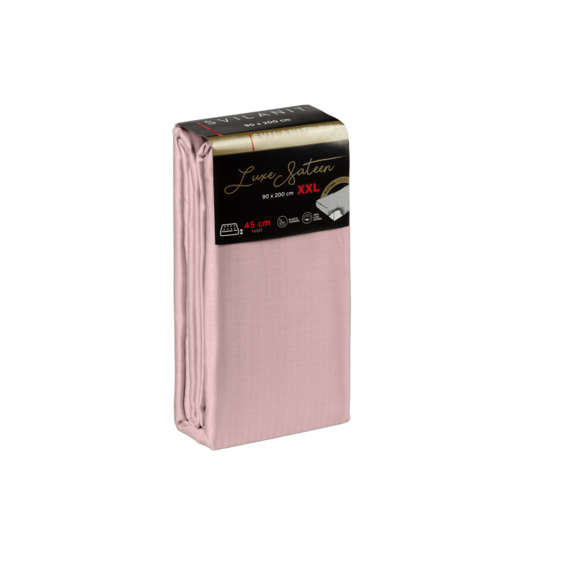 Pamučna plahta s gumicom Svilanit Luxe Sateen XXL - roza