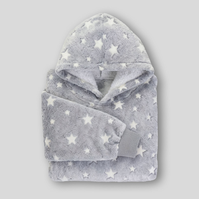 Dječji hoodie deka/pokrivač Svilanit, zvjezdice + Poklon čarape