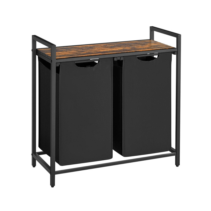 Košara za rublje Songmics Ila Duo – 2 x 46 L, crna
