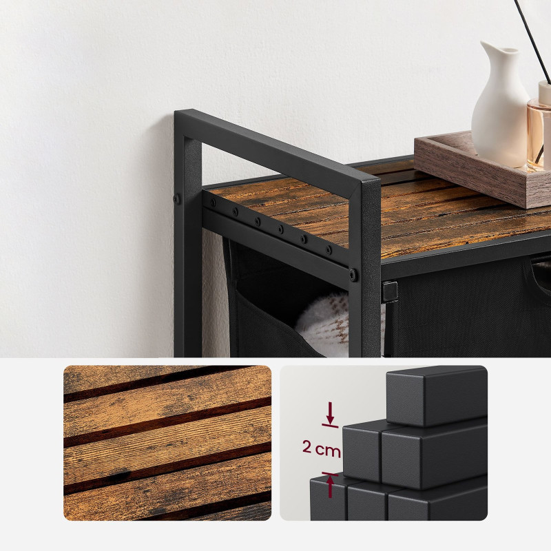 Košara za rublje Songmics Ila Duo – 2 x 46 L, crna