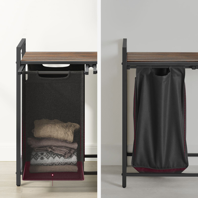 Košara za rublje Songmics Ila Duo – 2 x 46 L, crna
