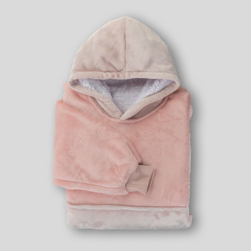 Hoodie deka za odrasle Svilanit Rose Blis + Poklon čarape