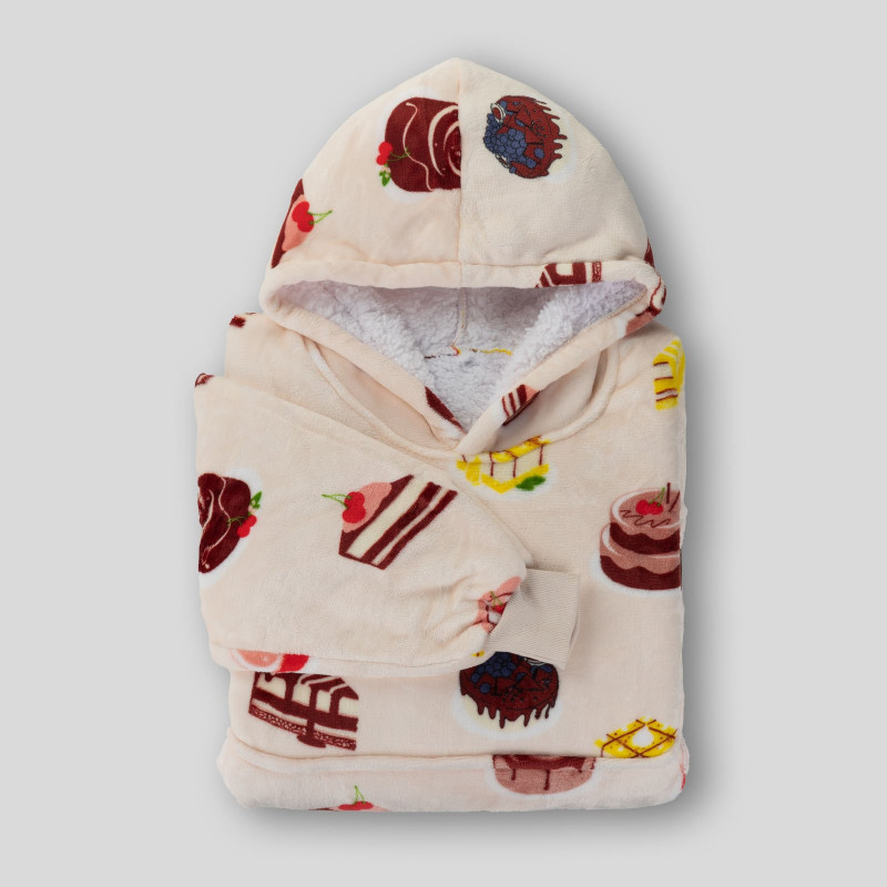 Hoodie deka za odrasle Svilanit Cake Time + Poklon čarape