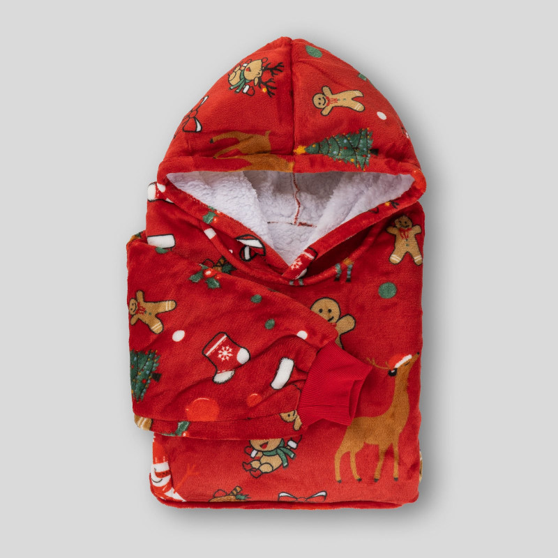 Dječja hoodie deka Svilanit Xmass Red + Poklon čarape