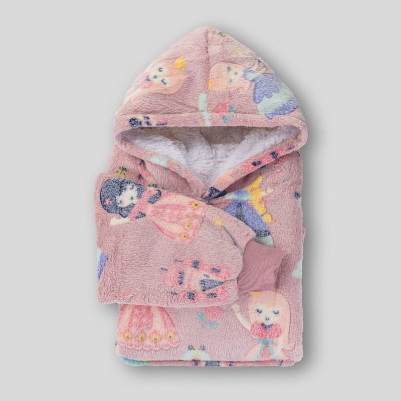 Dječja hoodie deka Svilanit Princess Neon + Poklon čarape