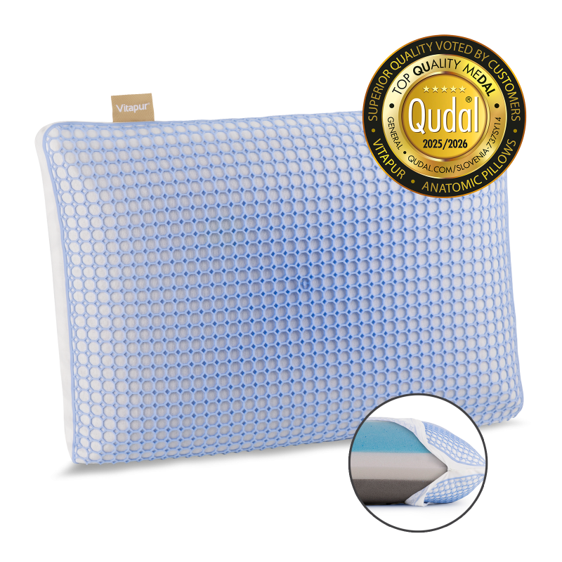 Vitapur hibridni ergonomski jastuk MemoElite Memory 3 u 1 – 40x60 cm