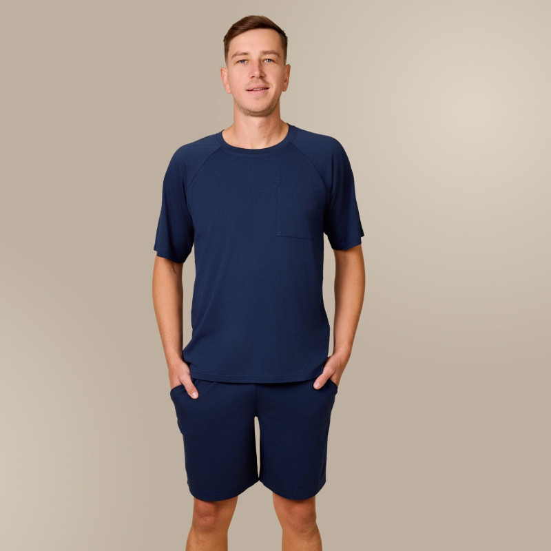 Svilanit kratka muška pidžama Lennox O – Imperial Blue