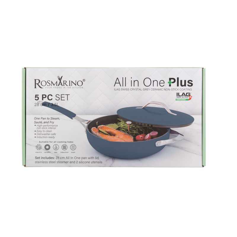 Tava za kuhanje na pari, sotiranje i prženje Rosmarino Chef’s Choice All-in-One, 28 cm – plava