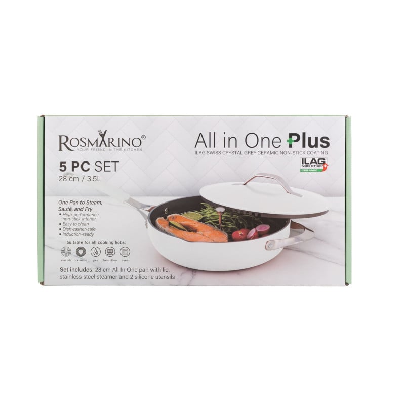 Tava za kuhanje na pari, sotiranje i prženje Rosmarino Chef’s Choice All-in-One, 28 cm – bež