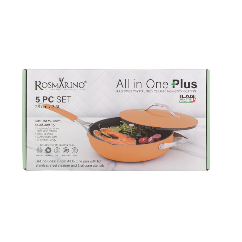 Tava za kuhanje na pari, sotiranje i prženje Rosmarino Chef’s Choice All-in-One, 28 cm – terracotta
