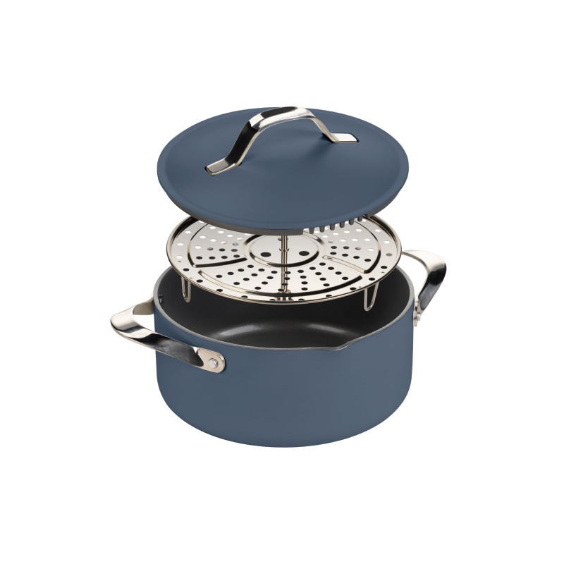 Lonac za kuhanje na pari, pirjanje i prženje Rosmarino Chef's Choice All-in-One, 24 cm – plava