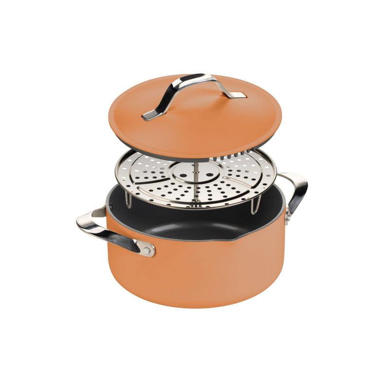 Lonac za kuhanje na pari, sotiranje i prženje Rosmarino Chef’s Choice All-in-One, 24 cm – terracotta