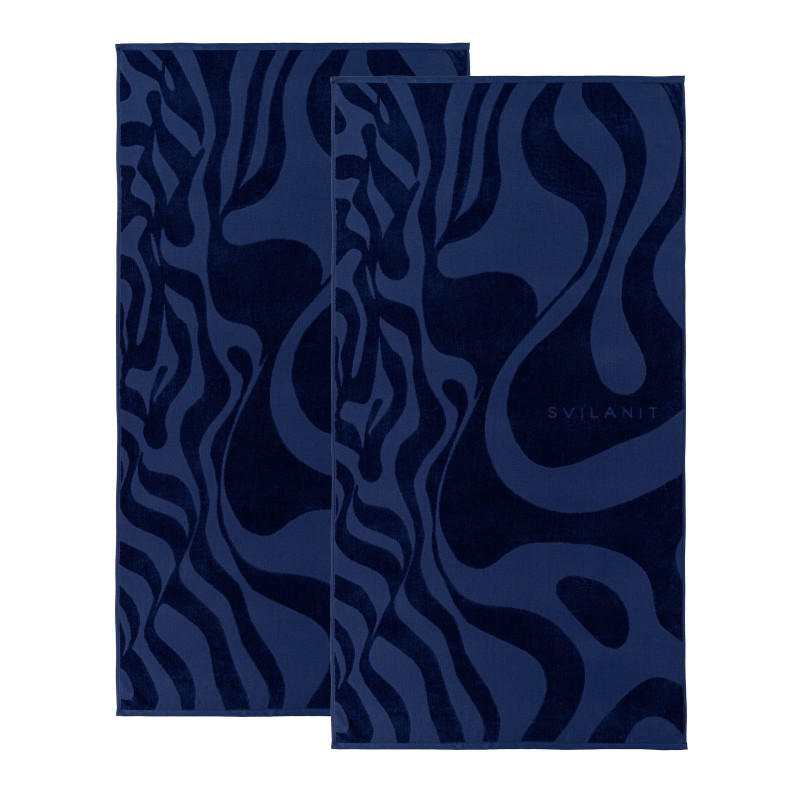 1+1 GRATIS Svilanit premium ručnik za plažu Dark Waves, 80 x 160 cm