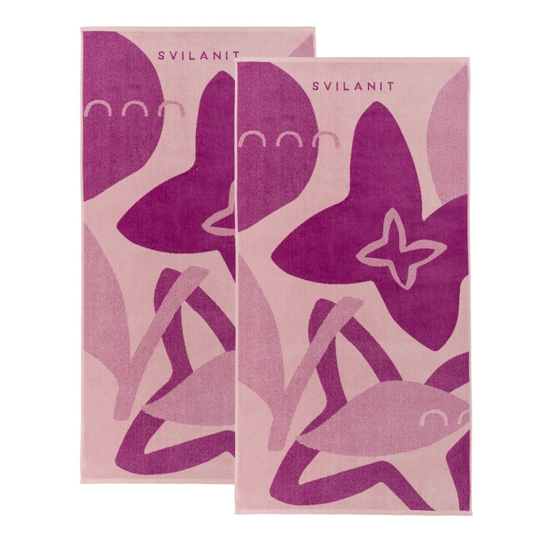 1+1 GRATIS Svilanit premium ručnik za plažu Fuchsia, 80 x 160 cm