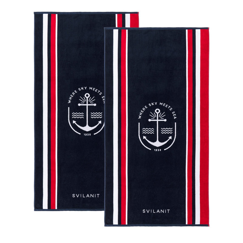 1+1 GRATIS Svilanit premium ručnik za plažu Anchor, 80 x 160 cm