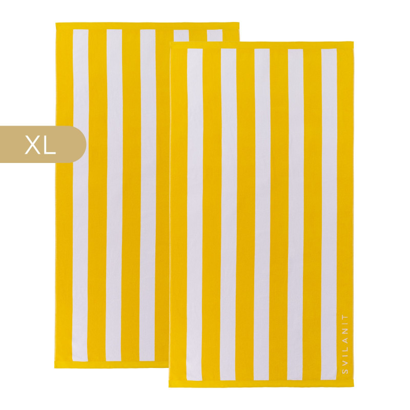 1+1 GRATIS Svilanit premium veliki ručnik za plažu Yellow, 100 x 180 cm