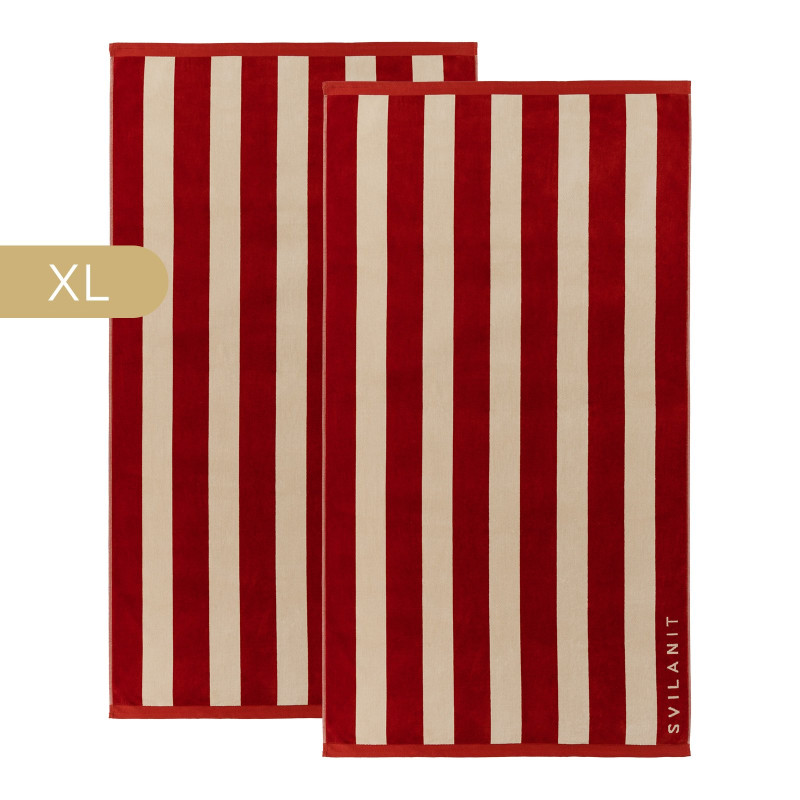 1+1 GRATIS Svilanit premium veliki ručnik za plažu Burgundy, 100 x 180 cm