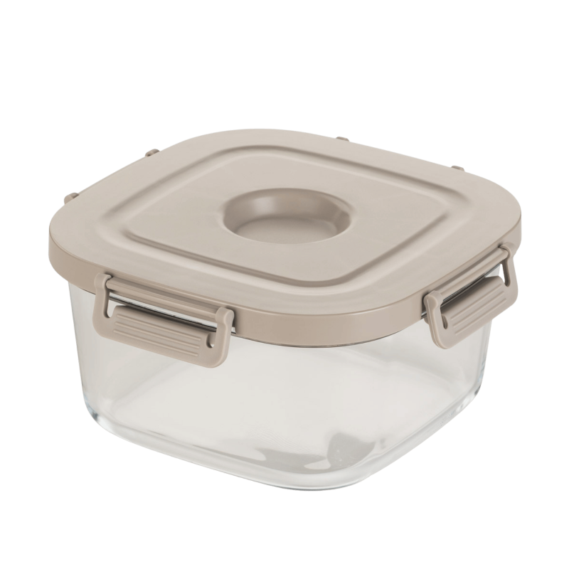 Staklena posuda s poklopcem Rosmarino Crispy2Go – 1,8 L, bež
