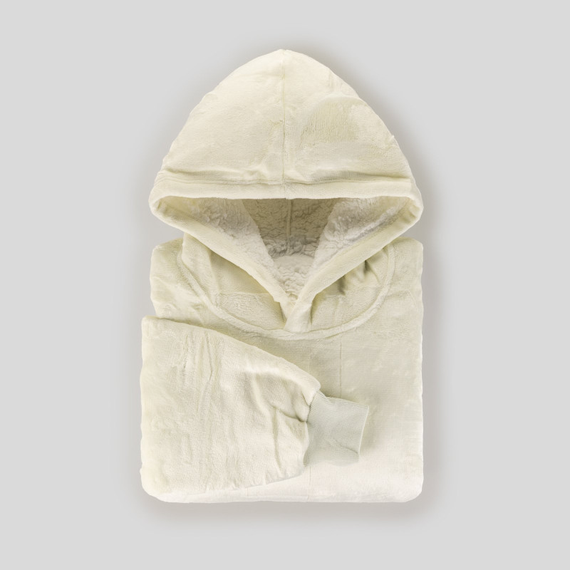 Hoodie deka s rukavima Svilanit Ella Cream + POKLON: čarape
