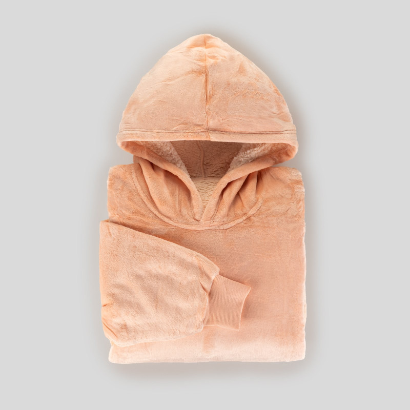 Hoodie deka s rukavima Svilanit Ella Peach + POKLON: čarape