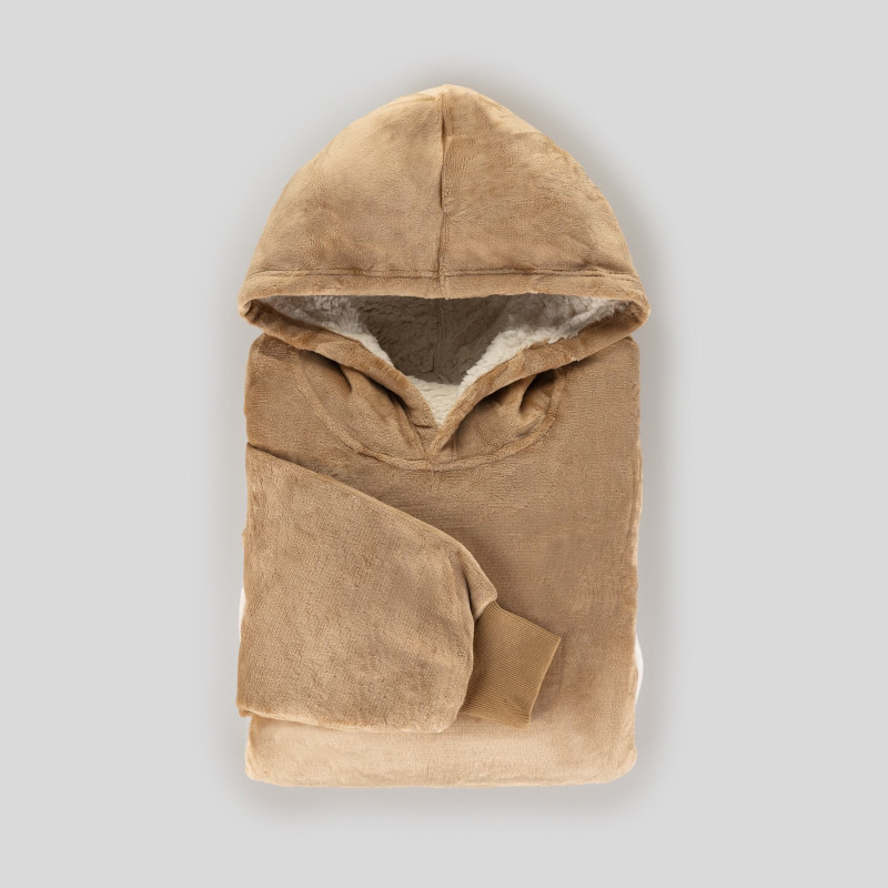 Hoodie deka s rukavima Svilanit Ella Cacao + POKLON: čarape
