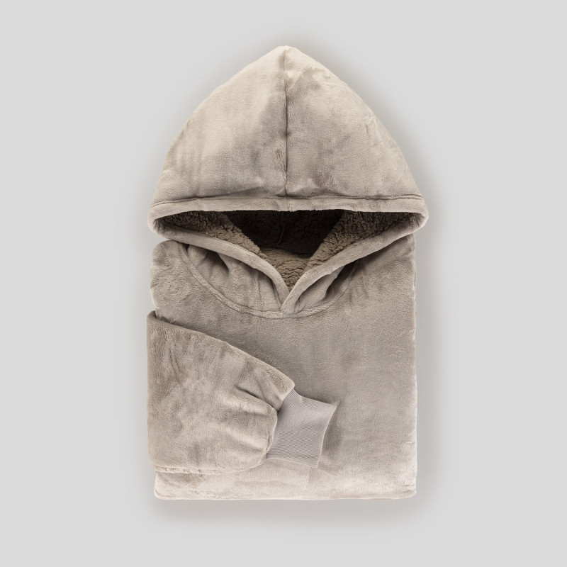 Hoodie deka s rukavima Svilanit Ella Gray + POKLON: čarape