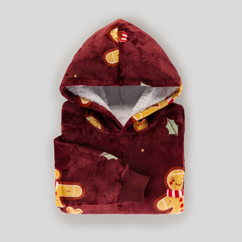 Hoodie deka s rukavima Svilanit Xmas Cookies + POKLON: čarape