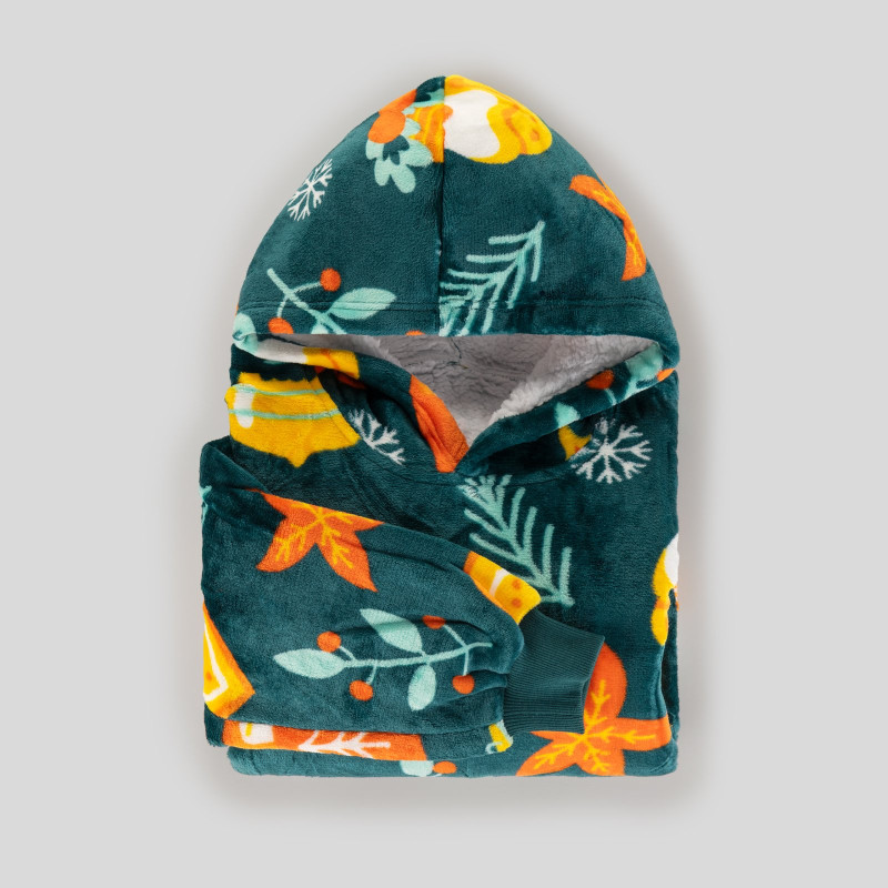 Hoodie deka za djecu Svilanit Xmas Magic + POKLON: čarape