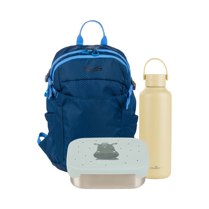Set dječjeg ruksaka NES Move (12 L), posude za užinu Rosmarino Prep&Go Hippo (800 ml) i termosice Rosmarino Butter (600 ml)