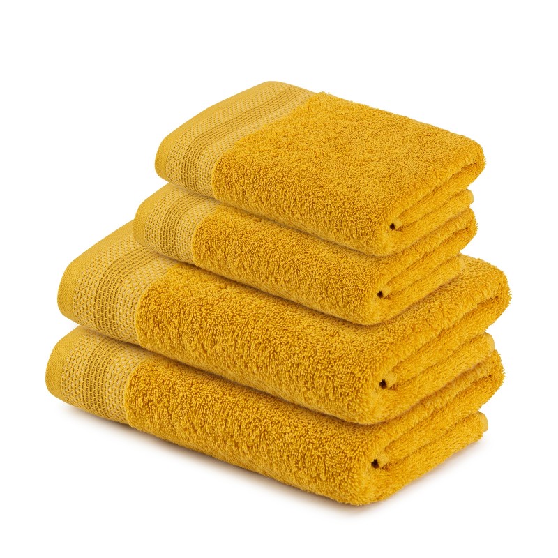 4-dijelni set ručnika Svilanit Glam - žuti, 2 x 50 x 100 + 2 x 70 x 140 cm