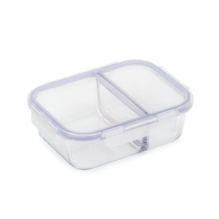 Pravokutni stakleni pekač s odjeljkom i poklopcem Rosmarino Bake&Go - 1300 ml