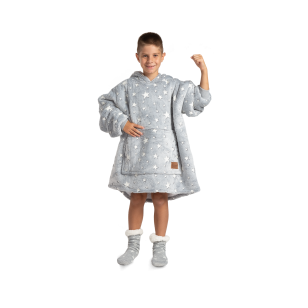 Dječji hoodie deka/pokrivač Svilanit, zvjezdice + Poklon čarape