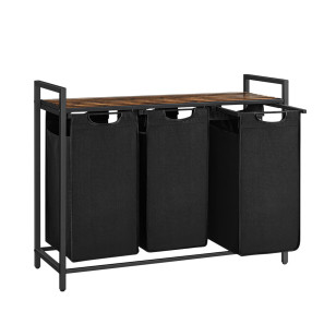 Košara za rublje Songmics Ila Trio – 3 x 38 L, crna