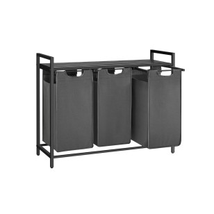 Košara za rublje Songmics Ila Trio – 3 x 38 L, siva