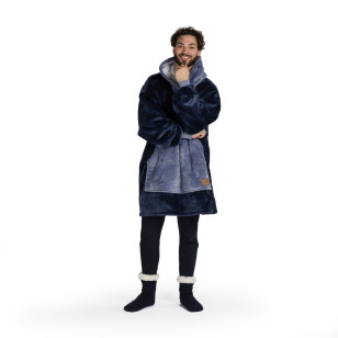 Hoodie deka za odrasle Svilanit Blue Charm + Poklon čarape