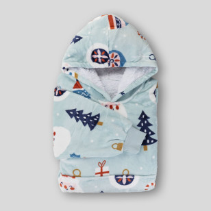 Hoodie deka za odrasle Svilanit Winter Wonderland + Poklon čarape